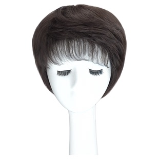 假发全头套女全真发自然遮白发妈妈款摩根烫中老年轻薄短发假发套