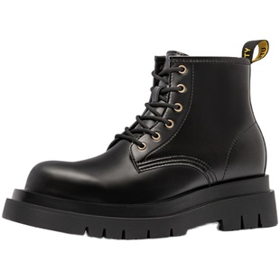 马登马丁靴男款秋黑色高帮德比英伦风厚底增高休闲工装靴子皮鞋