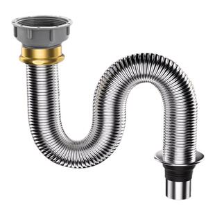 厨房洗菜盆下水管配件管道不锈钢排水管洗碗池水槽防臭神器全套装