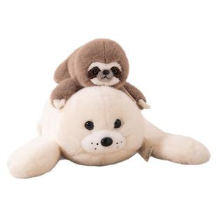 可爱萌趴趴海豹玩偶仿真树懒公仔猴子玩偶布娃娃睡觉抱枕毛绒玩具