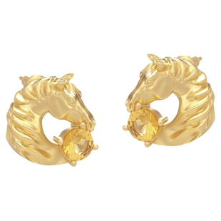 Mouhooland/暮后之地马年限定系列马头环形耳钉925银针耳饰小众