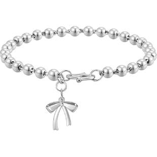 梦金园在逃公主系列少女心蝴蝶结圆珠银手链足银手饰送女友礼物