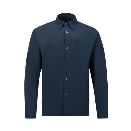 DESCENTE迪桑特DUALIS系列男士都市通勤宽松麻感长袖衬衫