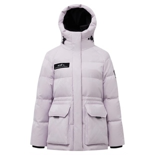 波司登2025新款极寒鹅绒加厚短款防风女士收腰工装时尚蓝色羽绒服