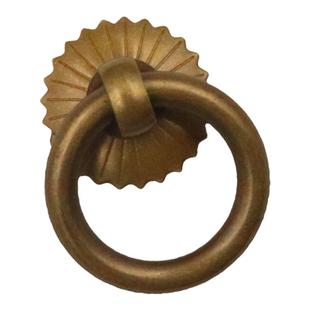 纯铜中药柜抽屉铜拉手中式仿古柜门简约铜环拉环茶叶陶瓷罐铜把手