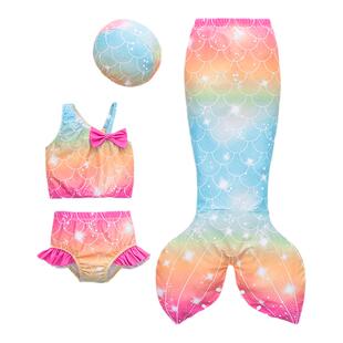 美人鱼尾巴儿童泳装女童泳衣高级感2025网红宝宝分体速干可爱婴儿