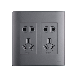 灰色120型开关插座面板5孔十孔插座10孔墙壁电源插方组合老款开关