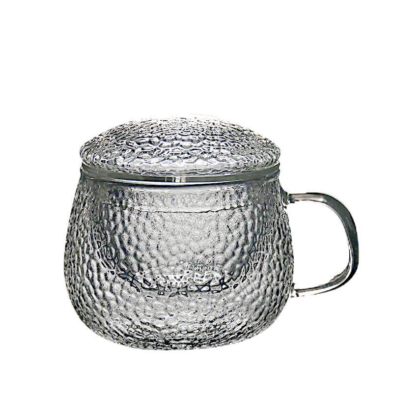 time当铺 耐热大号  公室锤纹 随手杯 细纹过滤玻璃泡茶杯花茶杯