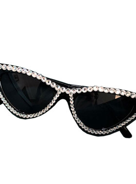 镶钻个性风小框网红发光爆闪墨镜