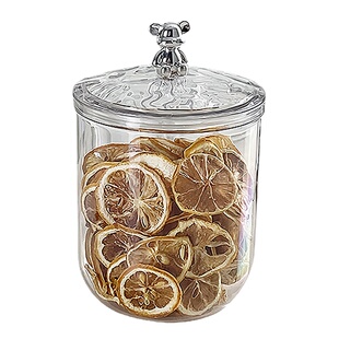 水波纹小熊密封罐透明带盖家用食品收纳罐茶叶罐干果罐厨房收纳盒