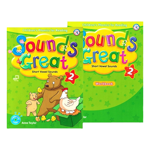 【巴布阅读】原版小学英文音标字母发音phonics自然拼读拼读 Sounds great2级别入门零基础启蒙学生书册APP赠资源