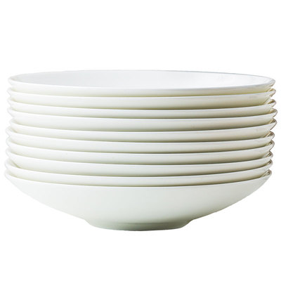 白色骨瓷菜盘碟炒菜盘子陶瓷深盘