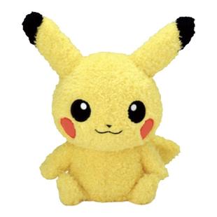日本pokemon宝可梦神奇宝贝正版卷毛皮卡丘公仔玩偶娃娃毛绒玩具