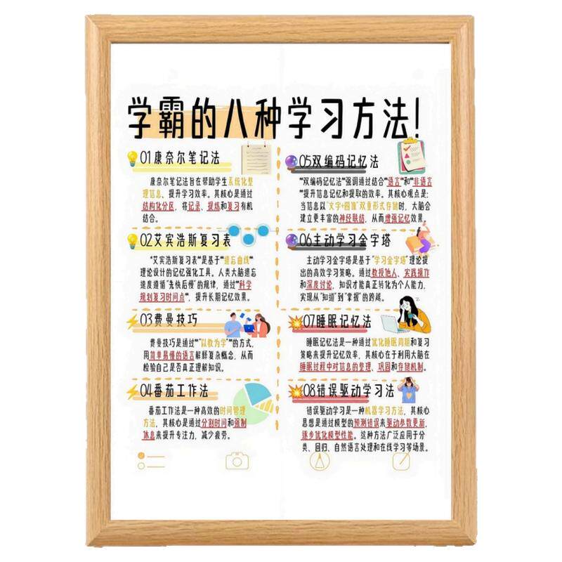 学霸的八种学习方法相框摆台