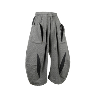 「讶梦」绒鳞DYNEEMA拼接弧形分割特种摇粒绒阔腿裤「侵蚀装备」