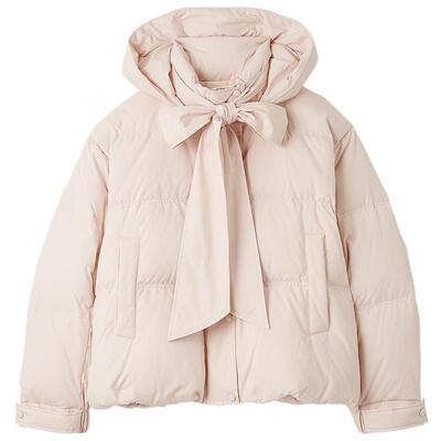 LILYBROWN蝴蝶结连帽羽绒服外套