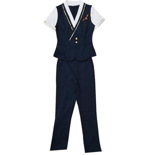 足疗技师工作服足浴工装夏空姐职业套装美容师服装女性感时尚气质