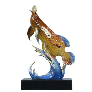 金龙鱼铜摆件客厅书房领导高档办公室装饰品公司搬迁乔迁开业礼物