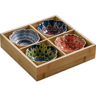 日式味碟套装陶瓷火锅蘸料碟波西米亚小吃碟酱油醋调味碟小菜碟子