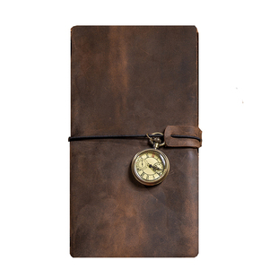 梧桐别院真皮旅行tn手账本 复古牛皮封面笔记本活页手工diy日记本日系高颜值随身便携记录手帐本a5记事本套装