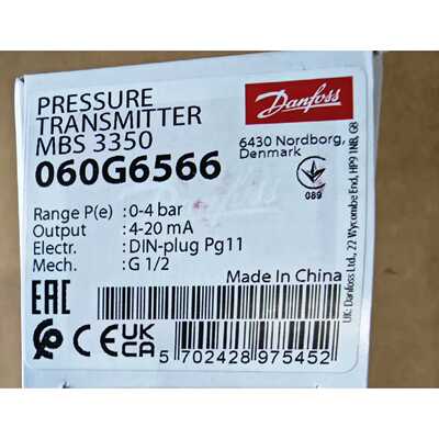议价Danfoss MBS 3350  060G6566  0...4bar  4...20mA压力传感器