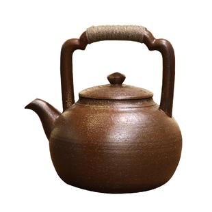 柴烧无釉烧水泡茶陶壶明火电陶炉养生壶家用户外炭炉提梁煮茶器