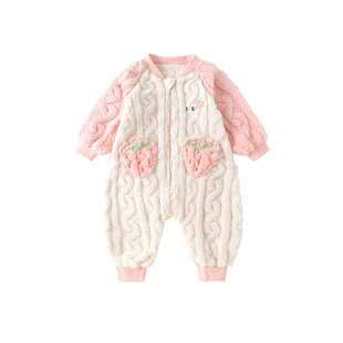 儿童连体睡衣秋冬款睡袋法兰绒宝宝冬季加绒家居服女童珊瑚绒秋装