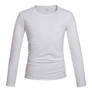 元本 新疆棉白色长袖T恤男士内搭韩版秋季圆领男士打底衫微弹纯色