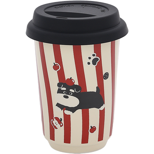 熊谷组陶瓷带盖咖啡杯美式可爱杯子手握杯马克杯办公室杯子随手杯