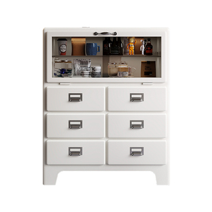 日式复古餐边柜钢制客厅铁艺斗柜玄关储物柜金属收纳柜卧室铁皮柜