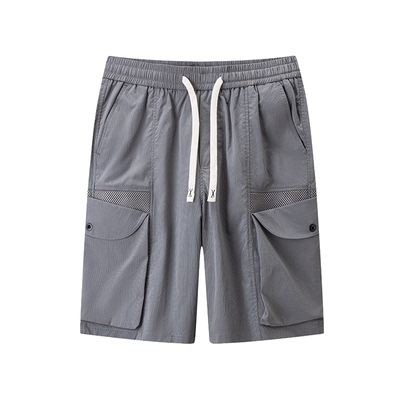 康博春夏多口袋机能工装短裤男