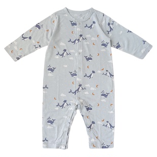 婴儿A类竹棉薄款长袖爬服宝宝连体衣夏季空调服柔软无骨睡衣春秋