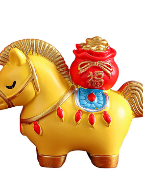 创意生肖小马桌面摆件新年装饰