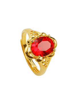 正品越南沙金女款戒指皓石高档女戒指沙金色越南女款送女朋友闺蜜