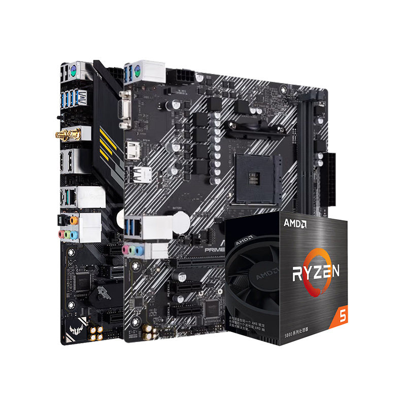 AMD锐龙R5 5600GT 5500盒装华硕微星A520M/B550M电脑主板CPU套装