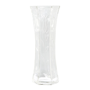 简约大号透明六角玻璃花瓶水培百合富贵竹鲜花插花瓶客厅家用摆件