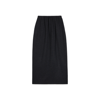 松紧腰抽绳羊毛醋酸半身裙子女