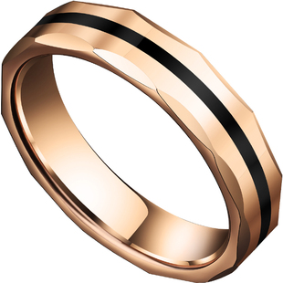 飒雅戒指男款钨金对戒女玫瑰金色戒子乌金高级感时尚指环个性首饰