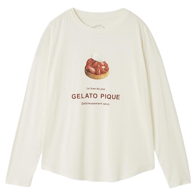 gelato pique25秋冬新品女甜品蛋糕马卡龙长袖T恤睡衣PWCT254269