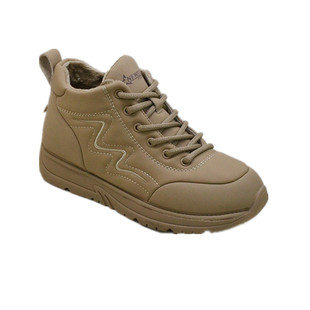 冰洁女鞋2025冬季新款加绒保暖平底跟拉链高帮休闲运动鞋786-51-3