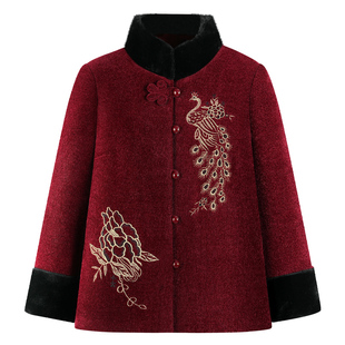 妈妈冬装中老年女装棉衣洋气上衣奶奶冬季棉袄外套老太太唐装棉服