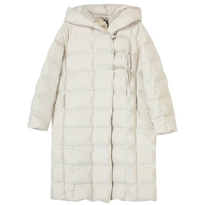 布景连帽中长款羽绒服