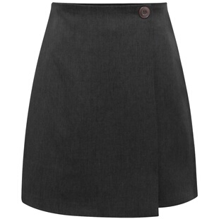 朵以2025秋季新款通勤不规则围裹A字裙半身裙藏胯显瘦高腰短裙