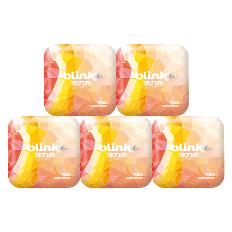 blink冰力克果粉薄荷糖西柚味润喉糖含片糖无糖儿童糖果零食盒装