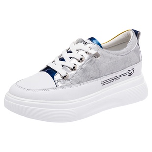 内增高小白鞋女2025春秋冬季新款厚底松糕鞋真皮百搭运动休闲单鞋