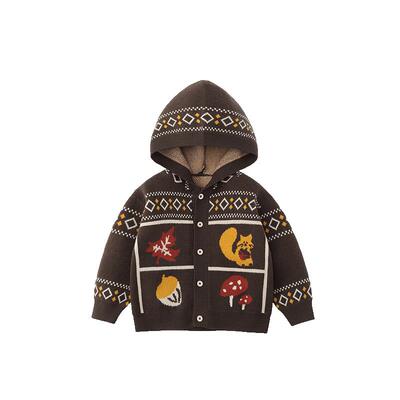 齐齐熊宝宝毛衣连帽冬款