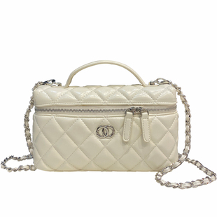 白色小香风包包女2025新款高级感手提斜挎包女款菱格链条包百搭潮