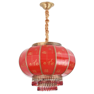 别墅新中式乔迁阳台大门全铜灯笼户外喜庆防水装饰大红灯笼阳台灯