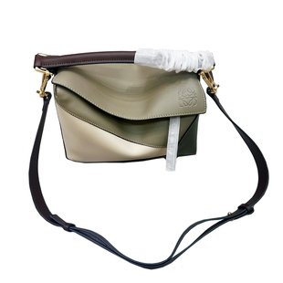 玛雅高定2024新款罗家几何包月桂绿拼色时尚通勤百搭女斜挎手提包