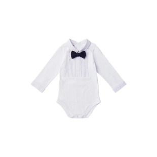 MARLMARL宝宝西装男童小礼服外出连体服衬衫领结上衣bodysuits0